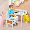 thumbnail image 5 of Gymax Kids Table and Chair Set Wood Activity Study Desk w/ Storage Drawer Hook White, 5 of 9