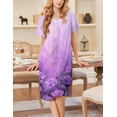 thumbnail image 2 of Ekouaer Nightgowns for Women Short Sleeve House Dress with Pockets Soft Moomoo Pleated Mumu Dresses V Neck Sleepwear, 2 of 6