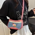 thumbnail image 5 of Lovely Lattice Shoulder Bag Sweet Underarm Bags Bows Drawstring Strap Crossbody Bag Small Purses Handbags Toted Bags, 5 of 8