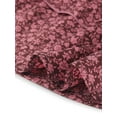 thumbnail image 6 of INSPIRE CHIC Women's Ruffled Crew Neck Vintage Smocked Cuff Floral Layered Mini Dress Brown-Pink M, 6 of 6
