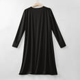 thumbnail image 7 of hotojiny Women's Plus Size Nightgowns Plain Long Sleeve Sleep Shirts Comfy Soft Pleated Nightshirt Pajama Sleep Dress Sleepwear XL-5Xl, 7 of 7