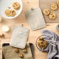 thumbnail image 2 of TOWN & COUNTRY BASICS Basketweave Soft Silicone Pot Holder 2-Pack Set, Heat Resistant up to 500F, Flexible Silicone, Non-Slip Grip, Beige, 7.5"x10", 2 of 6