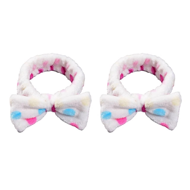 Qarigey Diadema Nudo de lazo Banda elástica para el sudor Diadema para de cara Punto colorido blanco Punto colorido blanco 2Conjunto