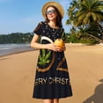 thumbnail image 4 of Goofa 2025 And Merry Christmas Pattern Women Summer Short Sleeve Midi Dress with Pockets Casual Aline Flowy Tshirt Dress Vocation Beach Sundress, 4 of 6