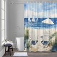 thumbnail image 5 of Summer Beach Shower Curtains for Bathroom, Sun Umbrella Ship Washable Fabric Shower Curtain with Hooks Waterproof Bathroom Decor Sets, 36 x 78 Inches, 5 of 9