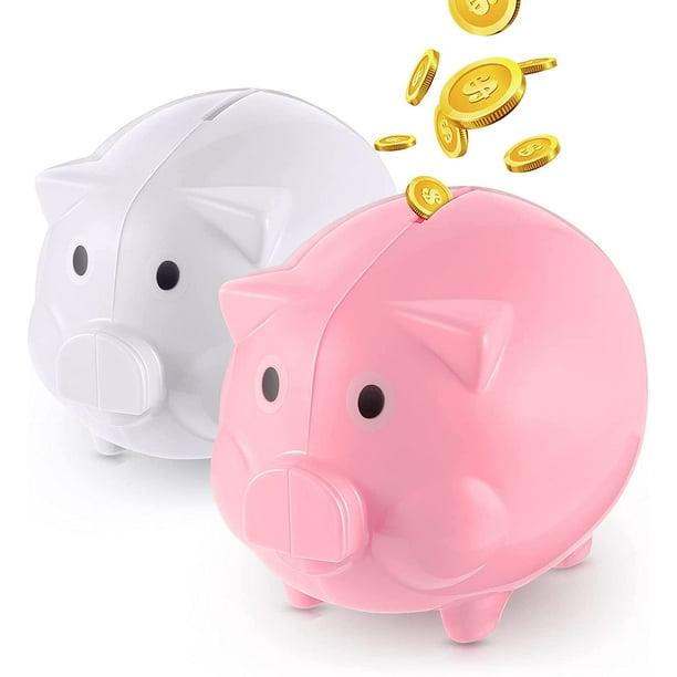 1pc Cute Piggy Bank Plastic Pig Money Bank Piggy Bank Pig Money Box Coin  Bank Plastic Saving(big) (pink)