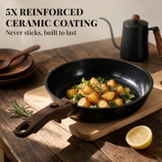 Kikcoin Ceramic Pots and Pans Set, 24-Piece Nonstick Cookware Set with Detachable Handles, Stackable Titanium Pots Set for Kitchen, Induction and Dishwasher Safe, Black
