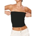 thumbnail image 3 of Coduop Women's Off Shoulder Bandeau Tube Tops Wrap Chest Sleeveless Slim Fit Crop Tank Tops, 3 of 6