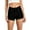 Black, variant on KISSMODA Ripped Denim Shorts for Women Folded Distressed Summer Frayed Jean Shorts With Pockets