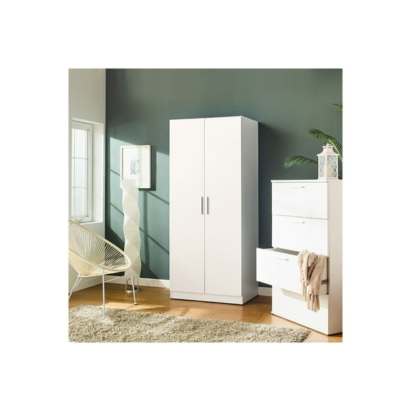 Tall Shoe Cabinet - 6 Shelf Organizer - White Entryway Storage Solution
