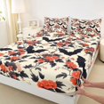 thumbnail image 4 of Homewish Vintage Gothic Halloween Bat Queen Sheets,Red Blossom Branch Print Queen Sheet Sets,Cream Black Red,4-Piece,1 Flat Sheet,1 Fitted Sheet and 2 Pillowcases, 4 of 6
