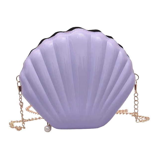Bolso de hombro con forma de concha Yuyangstore Monedero novedoso con cremallera Violeta