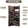 thumbnail image 6 of Costway Wall Door Mounted Mirror Jewelry Cabinet Organizer LED Lights Brown, 6 of 11
