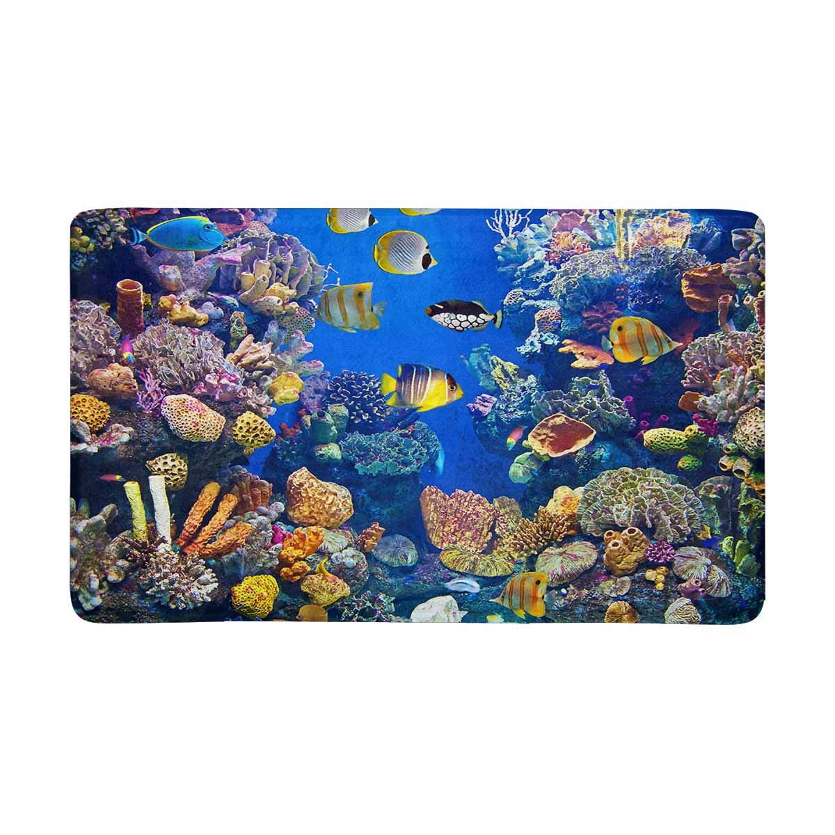 MKHERT Colorful Coral Fishes Under Ocean Doormat Rug Home Decor Floor ...