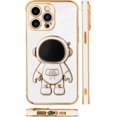 thumbnail image 5 of Compatible with iPhone 14 Pro Max Case Astronaut Plating Electroplate Luxury Elegant Case Camera Protector Kickstand Shockproof Protective Corner Back Cover iPhone 14 Pro Max Case -White, 5 of 10