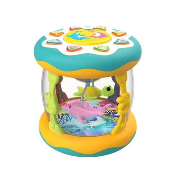 Novelty Ocean Themed Slap Drum Plaything With Light Up Feature And Rotating Design For Kids Indoor Outdoor