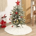 thumbnail image 2 of AIZHIWENG Bronzing Feather Christmas Tree Skirt Decoration, 48in White, 2 of 6