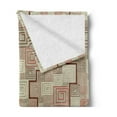 thumbnail image 2 of Abstract Soft Flannel Fleece Throw Blanket, Square Shaped Spiral with Inner Modern Geometric Illustration, Cozy Plush for Indoor and Outdoor Use, 70" x 90", Redwood Tan Red, by Ambesonne, 2 of 5
