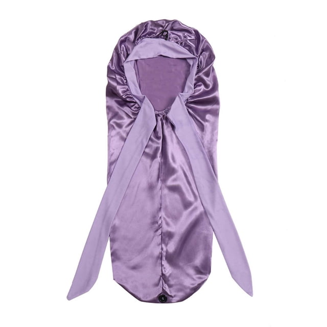 Fiudx Precioso Dormitorio, Gorro Largo Sativa Color Leche, Gorro con Lazo Ajustable, Protector Capilar para Permanente, para Ducha y Cama, para Mujeres, Hombres y Adolescentes, Reutilizable, Suave y