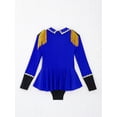 thumbnail image 6 of iiniim iiniim Kids Girls Leotard Long Sleeves Tassel Jumpsuit with Tie Party Blue 4, 6 of 7