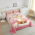 thumbnail image 4 of Erosebridal Cartoon Fox Comforter Set Cute Fox Bedding Set Kawaii Animal Duvet Set Botanical Floral Comforter 1 Comforter Set with 1 Pillowcase Twin Size, 4 of 6