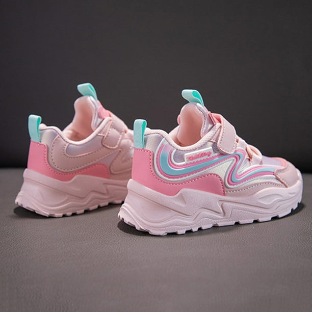 Big Kid Girls Shoes Rainbow Shoes Girls Sports Shoes Fashionable New Pattern Simple Solid Color Four Seasons Casual Flat Bottom Thick Bottom Female