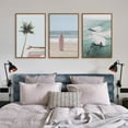 thumbnail image 3 of Hieng Beach Canvas Wall Art Set, Palm Tree Surfboard Seascape Wall Decor, Ocean Surfing Wall Painting, Coastal Art Print for Living Room, Bedroom, Dining Room, Bathroom （Only canvas）, 3 of 6