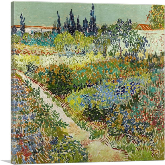 ARTCANVAS Garden at Arles 1888 Canvas Art Print by Vincent Van Gogh - Size: 18" x 18" (0.75" Deep)