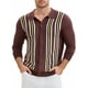 thumbnail image 5 of Camisas de polo de punto de manga larga para hombre con botones y estampado L marrón, 5 of 6