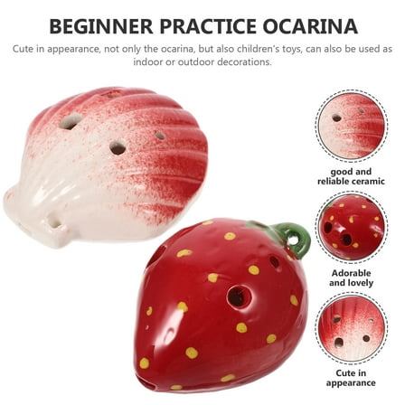 GOOHOCHY 2 Pcs Classical Ocarina Children's Toy Ocarina Travel 8x7.5cm Red