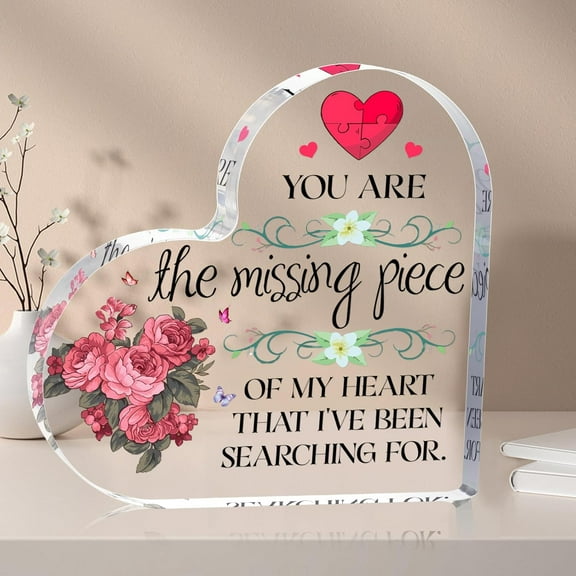 Valentine's Day Gifts for couples. Heart Acrylic Sign Plaque, Anniversary Surprise gifts for boyfriend,for girlfriend. for married couples. Acrylic Desk Sign,for couples gift