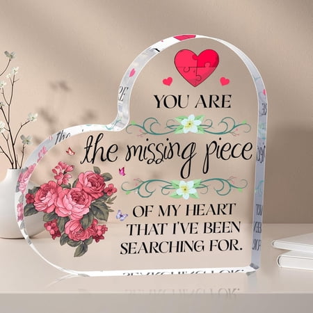 Valentine s Day Gifts for couples. Heart Acrylic Sign Plaque Anniversary Surprise gifts for boyfriend for girlfriend. for married couples. Acrylic Desk Sign for couples gift