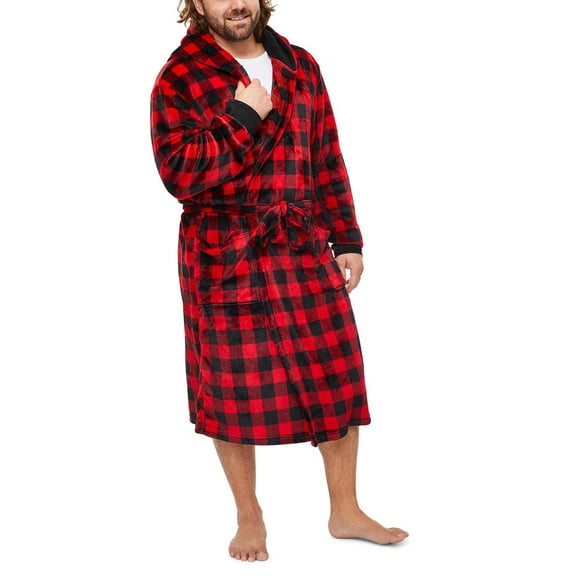 Shuttle tree Christmas Matching Family Pajamas Sleep Robe Red Plaid Printed Long Sleeve Nightgown Xmas Loungewear