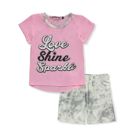 

Love From The Heart Girls 2-Piece Sparkle Shorts Set Outfit - pink/multi 4t (Toddler)