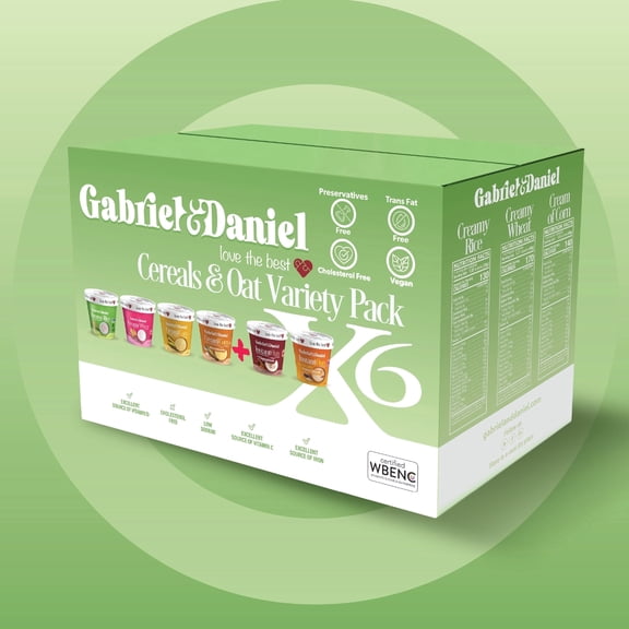 Gabriel & Daniel Daniel Organic Gluten-Free Instant Hot Breakfast Cereal and Oatmeal  Variety Pack, 6 Count