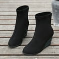 thumbnail image 5 of Mepaouo Women's Wedge Boots Casual Fashion Suede Low Wedges Winter Work Ankle Booties(Black,9), 5 of 8