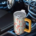 thumbnail image 4 of 40oz Stainless Steel Seahorse Tumbler with Lid, Straw, and Handle, Leak Proof Travel Mug for Beach Trips and Daily Commute, 4 of 5