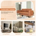 thumbnail image 5 of Costway Modern Loveseat Linen Fabric 2-Seat Sofa Couch w/ Side Storage Pocket Orange, 5 of 10