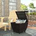 thumbnail image 2 of Prime Garden 13 Gallons Wicker Deck Box Outdoor Storage Containers,Brown, 2 of 10