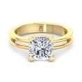 thumbnail image 2 of Miami - Moissanite Cushion Cut Lab Diamond Solitaire Engagement Ring With Double Band, 2 of 5