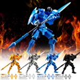 thumbnail image 1 of CQCYD 4Pcs DIY Movable Doll Building Block Toy, Jointed Robot Action Figure with Detachable Accessories, Creative Assembly Model for Little Builders and Collectors, 1 of 9