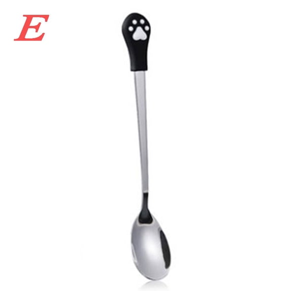 Creative Stainless Steel Hollow Ice Cream Dog Paw Spoon Coffee Stirring Spoons Kitchen Tableware Cartoon Cat Claw Dessert Spoons E