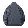 thumbnail image 5 of APEXFWDT Men's Big&Tall Track Jacket Zip-Up Jacket Stand Collar Lightweight Athletic Running Sweatshirt with Pockets, Functional Activewear,XL,Gray, 5 of 8