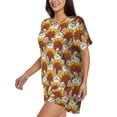 thumbnail image 2 of Rateoe Cartoon Sunflowers Pattern Women's Short-Sleeved Pajama Set - 2 Piece Soft and Lightweight Sleepwear Set-XX-Large, 2 of 7