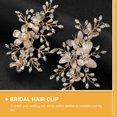thumbnail image 2 of KALLORY  2 Pcs Rhinestone Bridal Barrette Wedding Hair Accessories Bride Women's Golden, 2 of 8