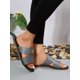 thumbnail image 2 of opean And American New Style Women's Summer Flat Sandals With Large Flower Buckle For Plus Size, 2 of 4