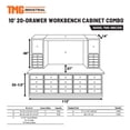 thumbnail image 5 of Stainless Steel Storage Chest, 7-Ft, TMG Heavy Series™, 22 Drawer, Top Cabinets, All-in-One Welded Frame, Keyed Alike Locks, TMG-SC22DS, 5 of 5