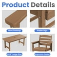 thumbnail image 4 of JUSTLET Outdoor Patio Dining Table, Patio Furniture, Brown (No Chairs), 4 of 5