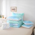 thumbnail image 6 of Castle Fairy Kids Teens Gradient Lines Bedding Comforter Set,Stripes Full Bedding Set, 6 of 8