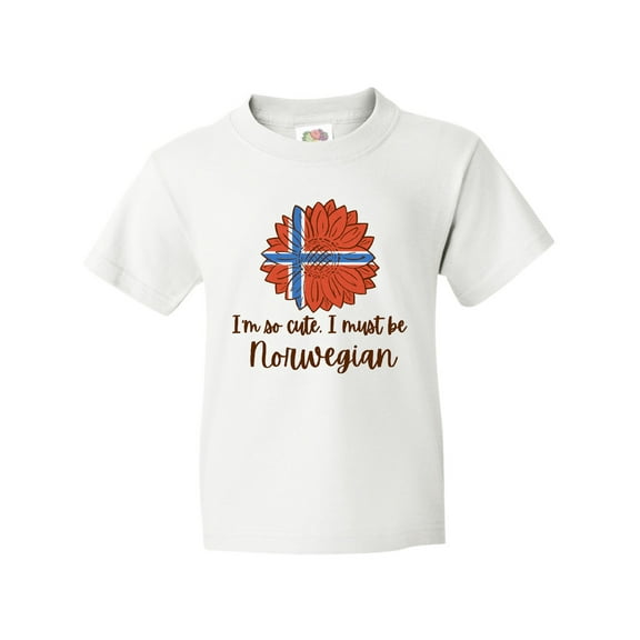 Inktastic I'm So Cute, I Must Be Norwegian Sunflower Youth T-Shirt
